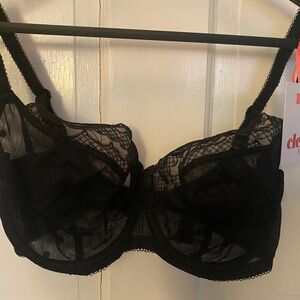 Cleo by Panache Black Sheer Lace Marcie Balconnet Bra